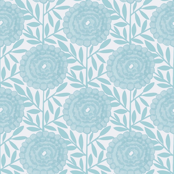 Coastal Aqua Flower Repeat