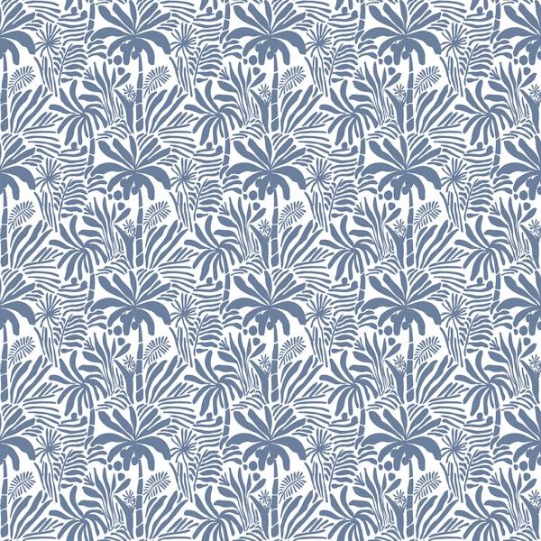 Minimal Tropical Palm Tree Leaf Blockprint