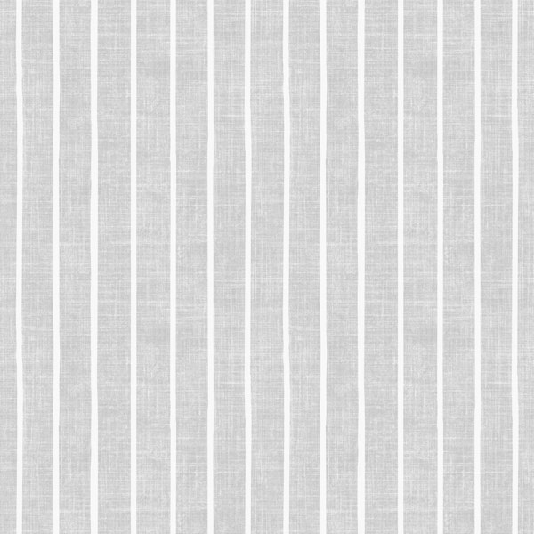 Grey and White Linen Textured Stripes