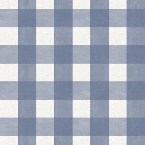 Dusty Denim Blue Buffalo Check