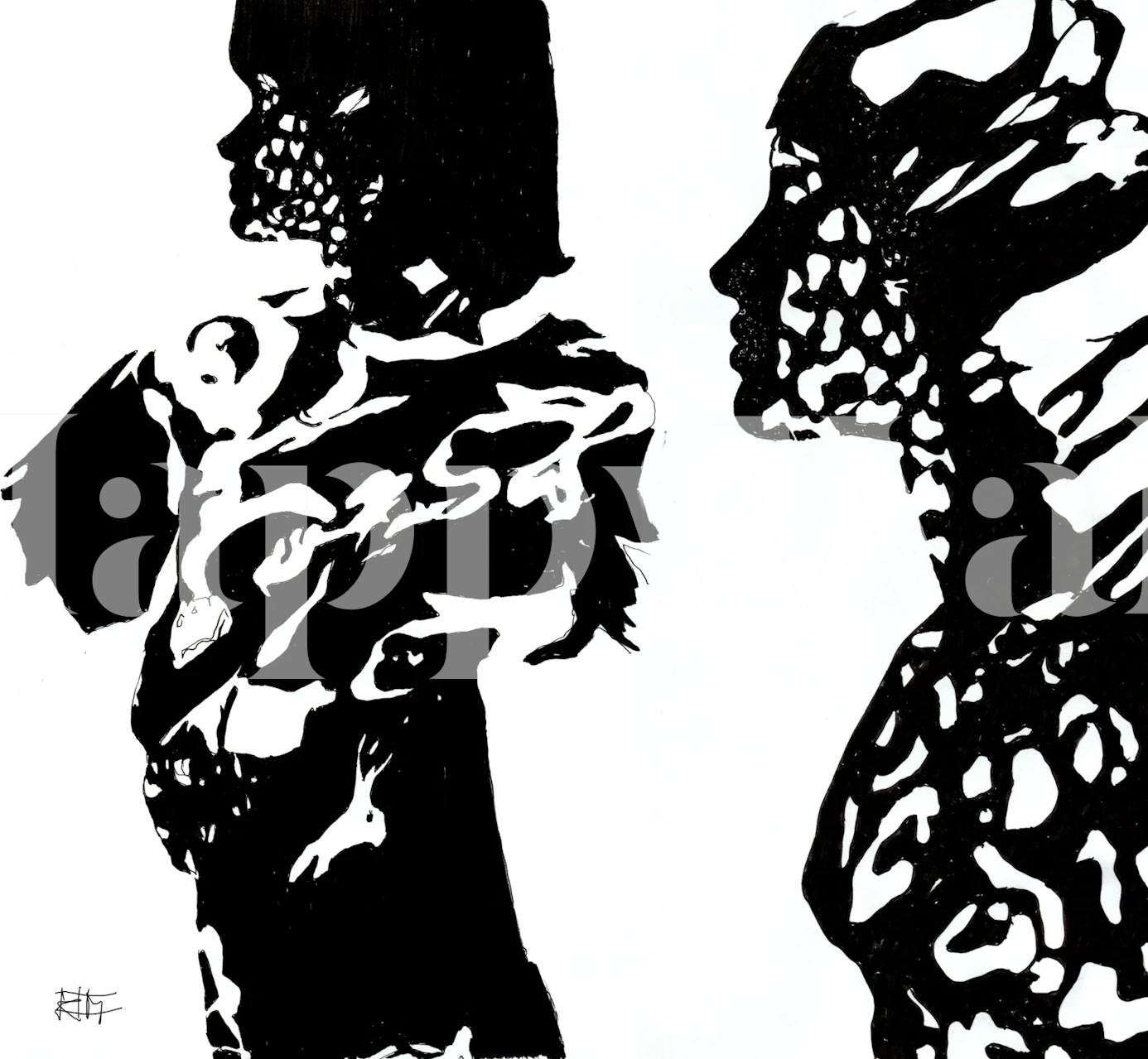 siluh wallpaper in a modern room