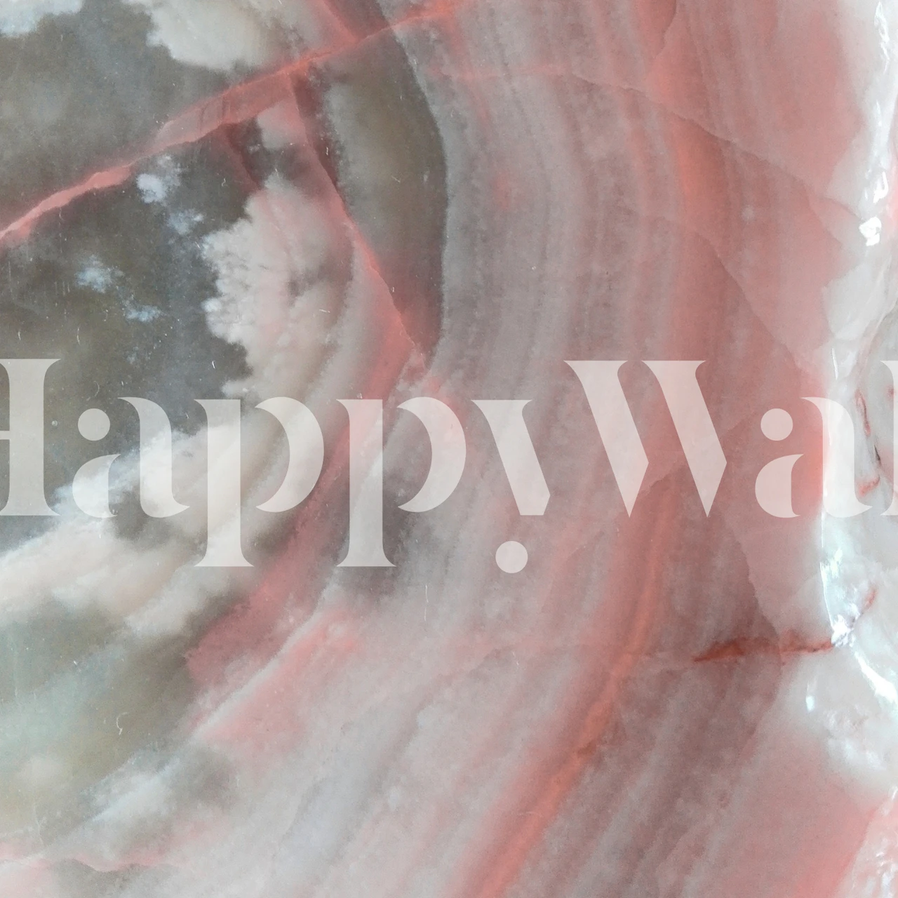 Pink and gray marble wallpaper with swirling patterns and soft hues.