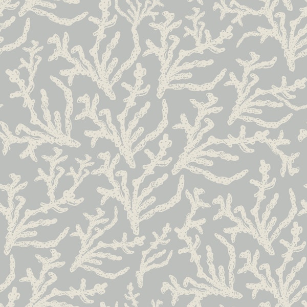 Sea Coral Silhouette Soft Gray