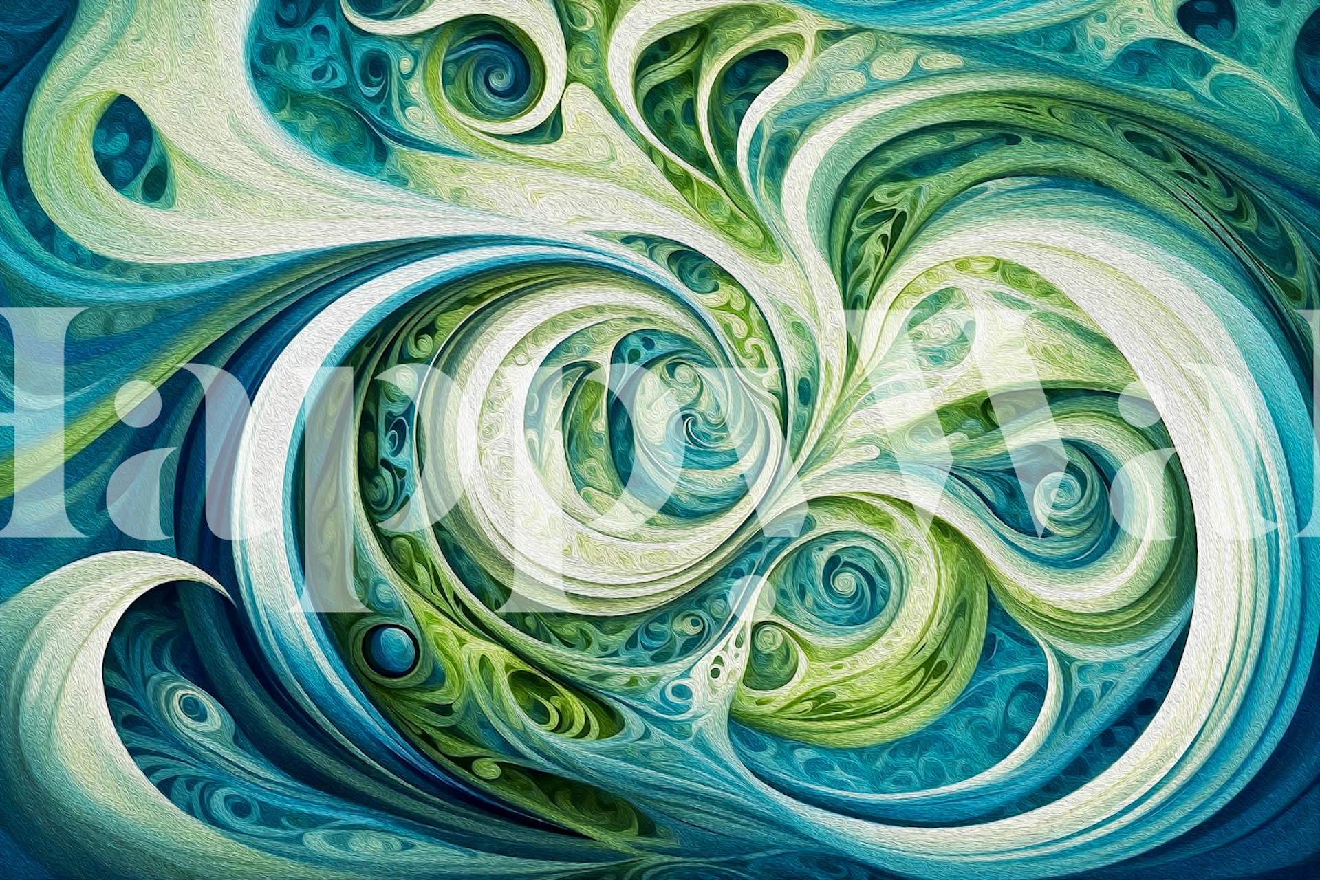 Tapeta Turquoise Whirlwind Texture v miestnosti