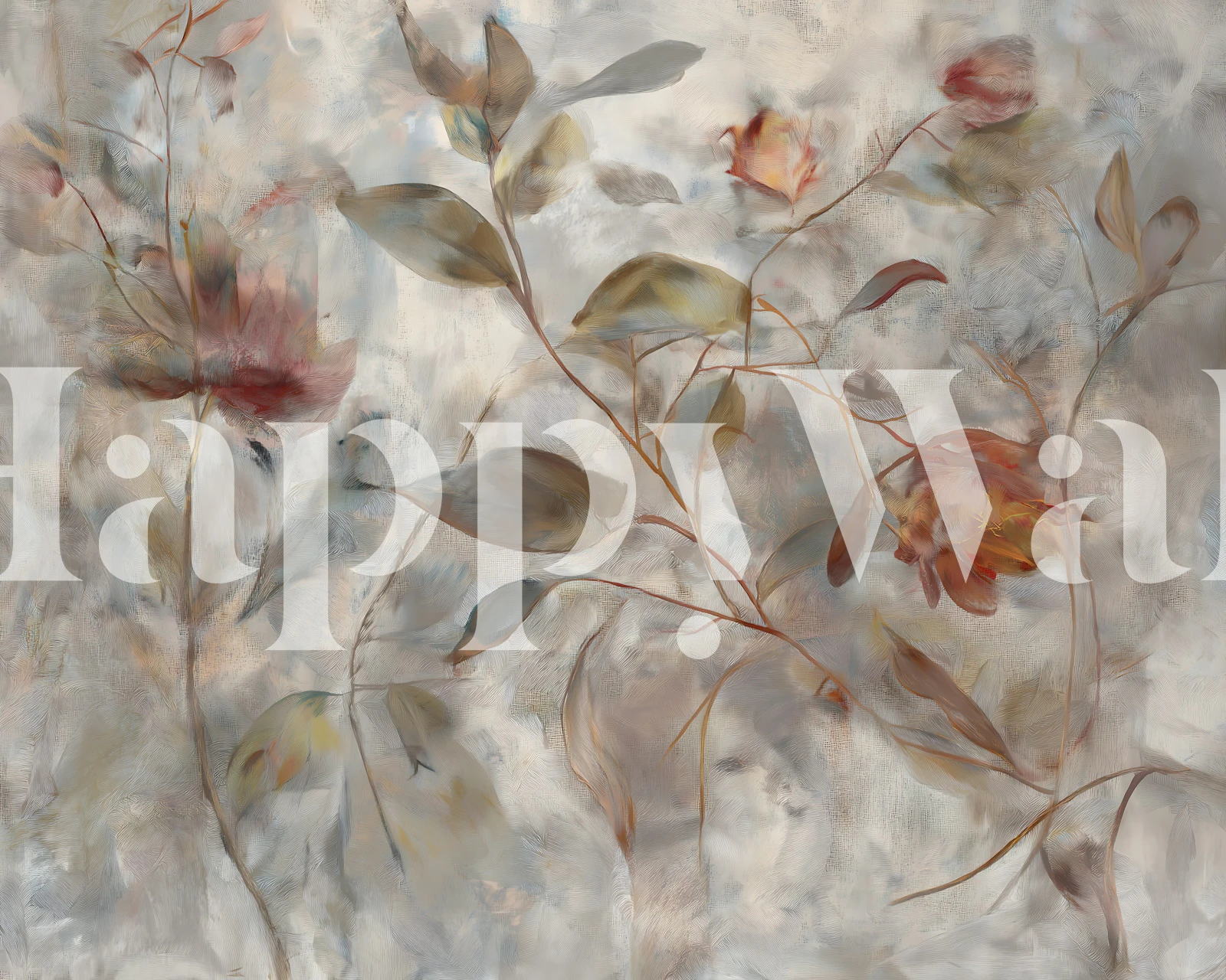 Soft Blush Floral Watercolor wallpaper in a room