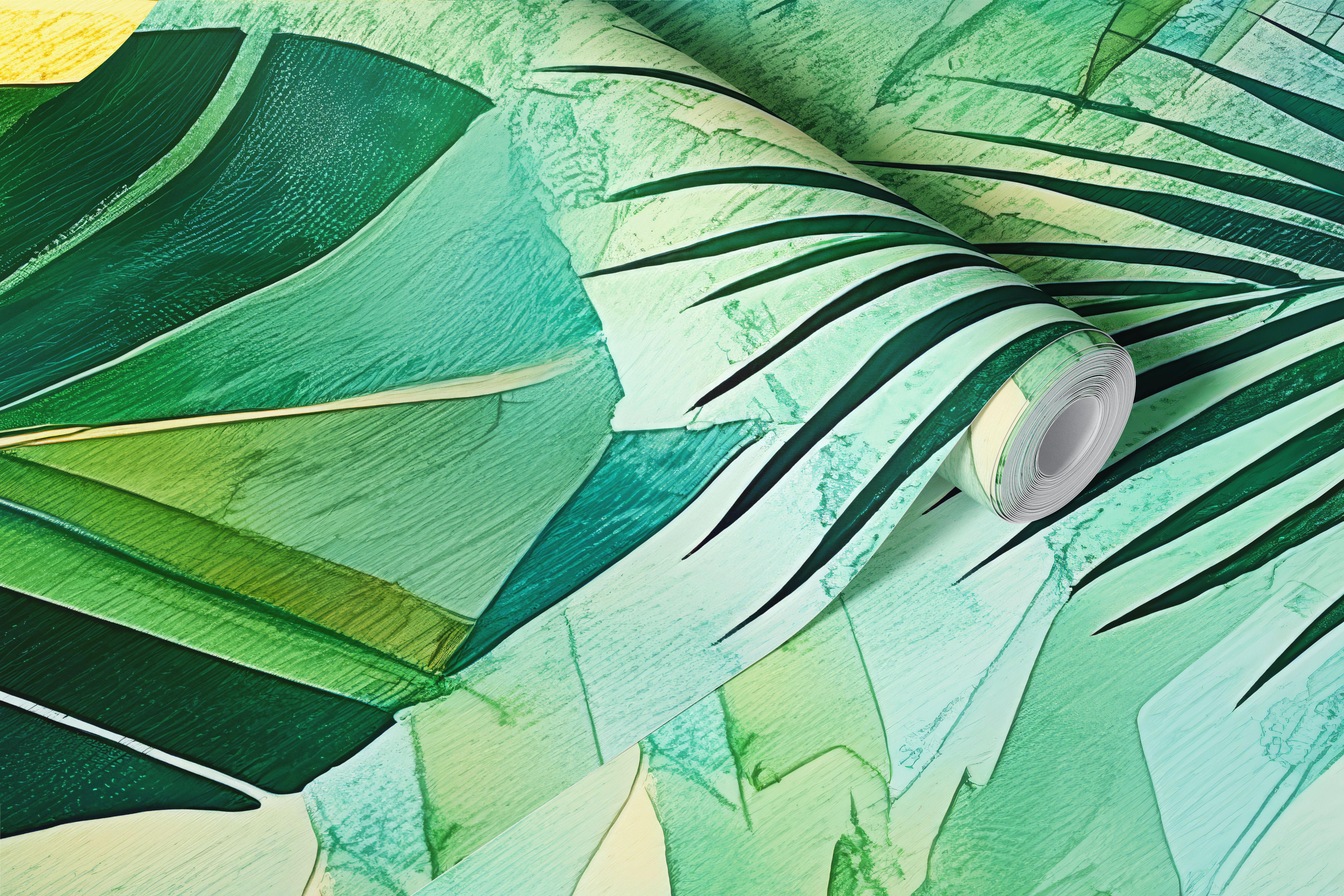 Tapeta Emerald Jungle Foliage v miestnosti