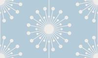 Midcentury Modern Dandelion Pattern Sky Blue behang