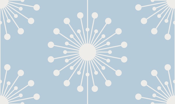 Midcentury Modern Dandelion Pattern Sky Blue