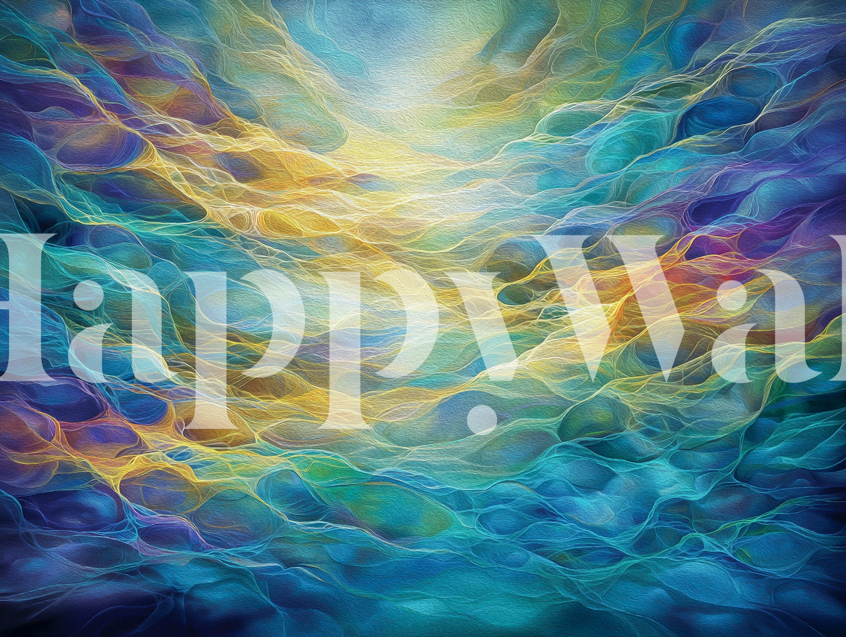 Papier peint Luminous Ocean Currents dans une pièce