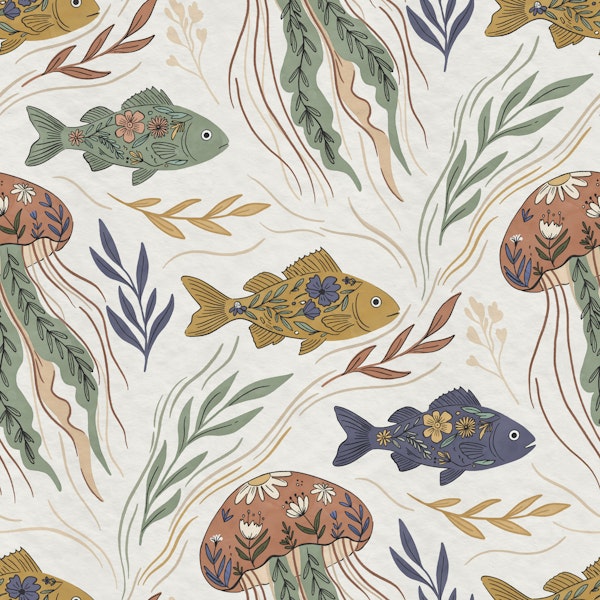 Boho Ocean Fish and Jellyfish