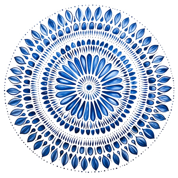 Indigo Floral Medallion