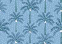 Exotic Jungle Palms - blue background tapeta