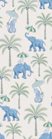 Animals with parasols - blue and green wallpaper