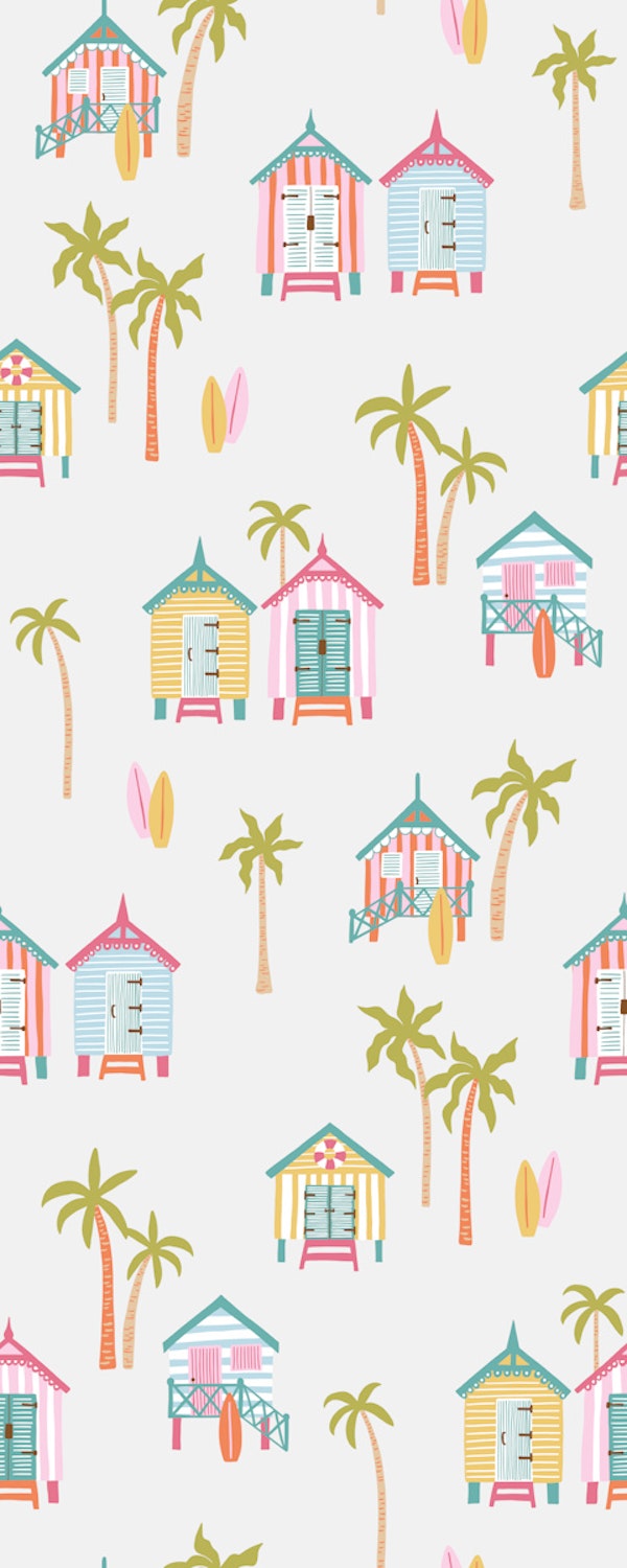 Colourful beach huts