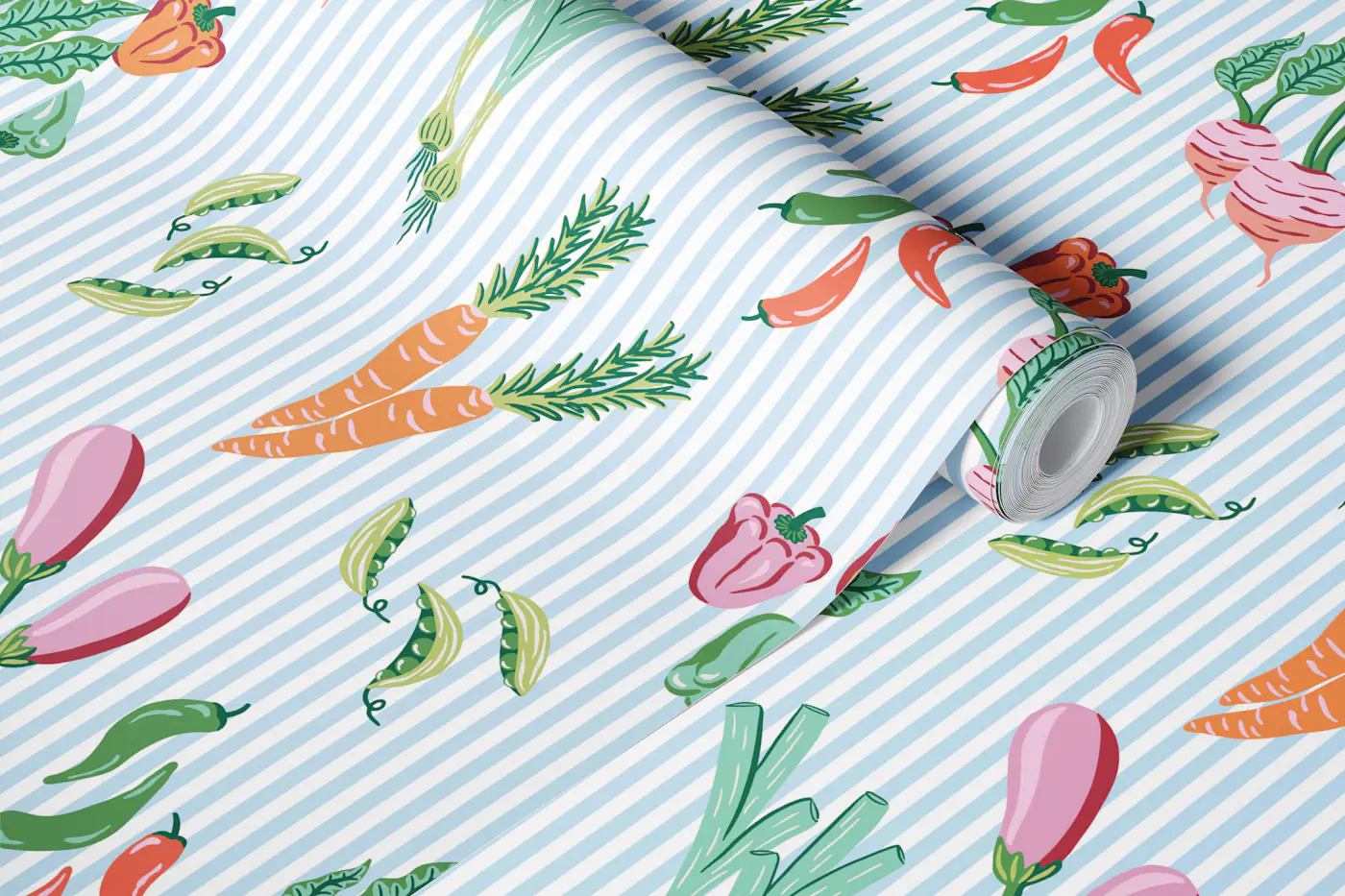 Farmers Market Stripe wallpaper roll