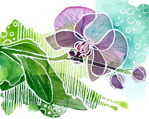 Modern Botanical Orchid