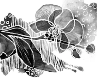 Modern Grayscale Flower Art wallpaper