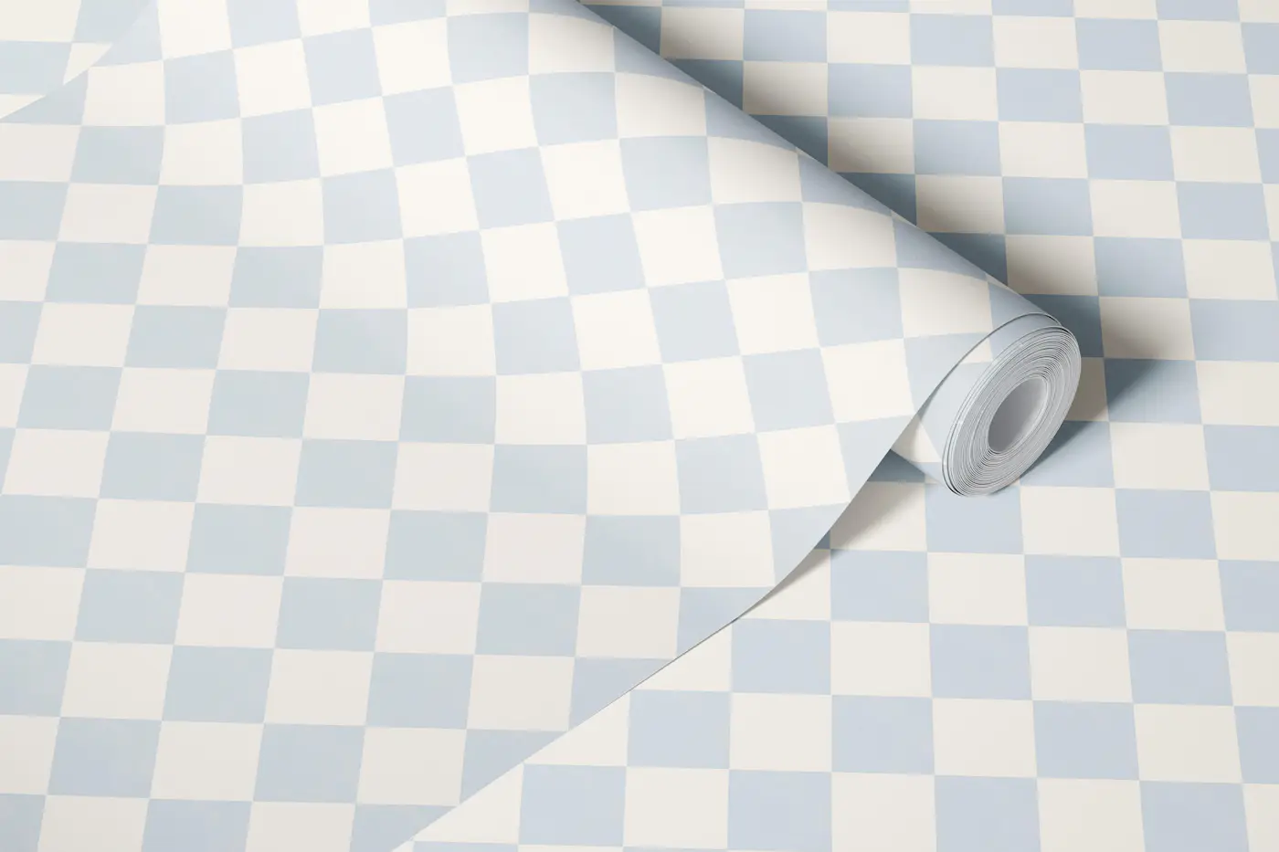 Soft Blue Harlequin Checks wallpaper roll