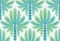 Turquoise Palm Leaves Boho Blue Palms wallpaper