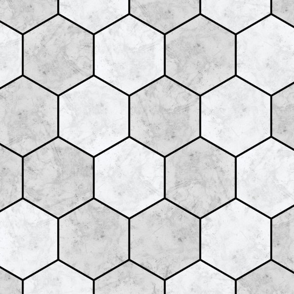 Scandinavian White Marble Hexagons