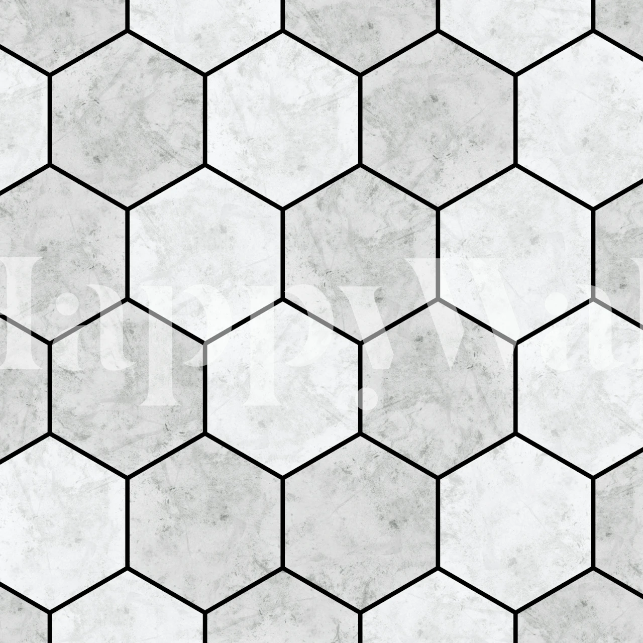 Skandinávská bílá mramorová šestihranná tapeta v místnosti