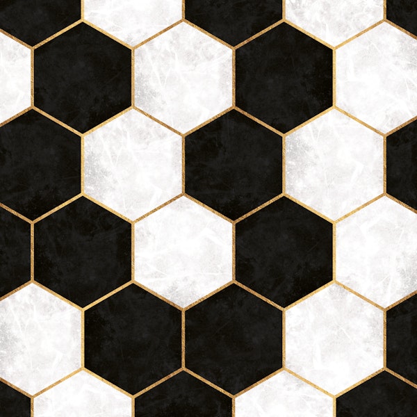 Black and White Luxury Hexagons