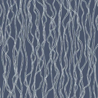 Organic Minimalist Wavy Lines in vintage blue wallpaper