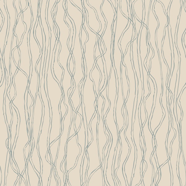 Organic Minimalist Wavy Lines in blue sand