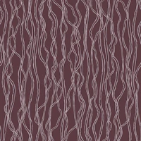 Organic Minimalist Wavy Lines in deep plum wallpaper