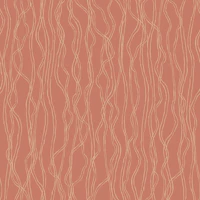 Organic Minimalist Wavy Lines in terracotta wallpaper