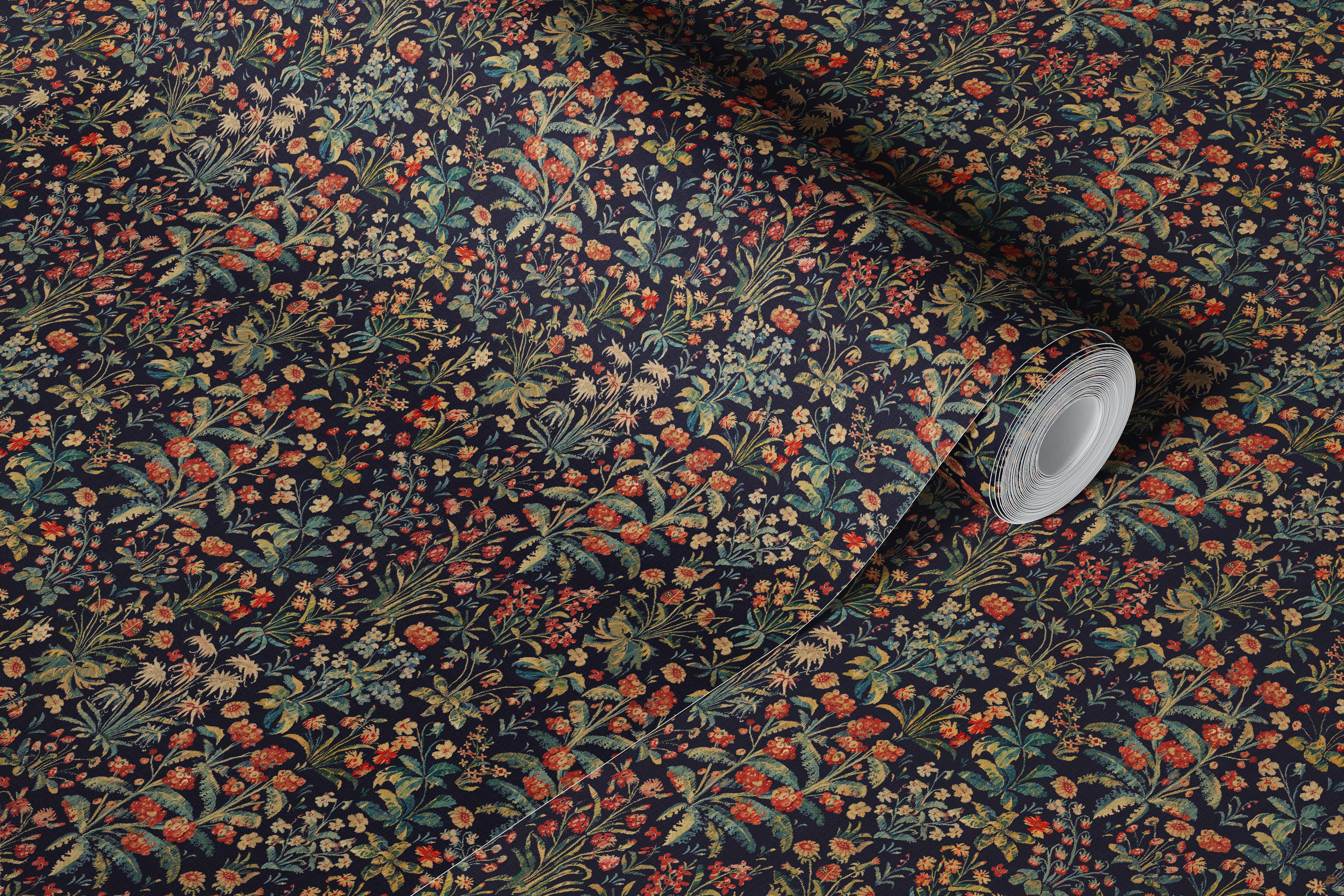 Floral wallpaper in a cozy room