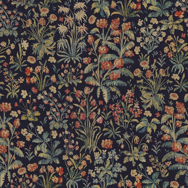 Moody Midnight Forest Floral Tapestry