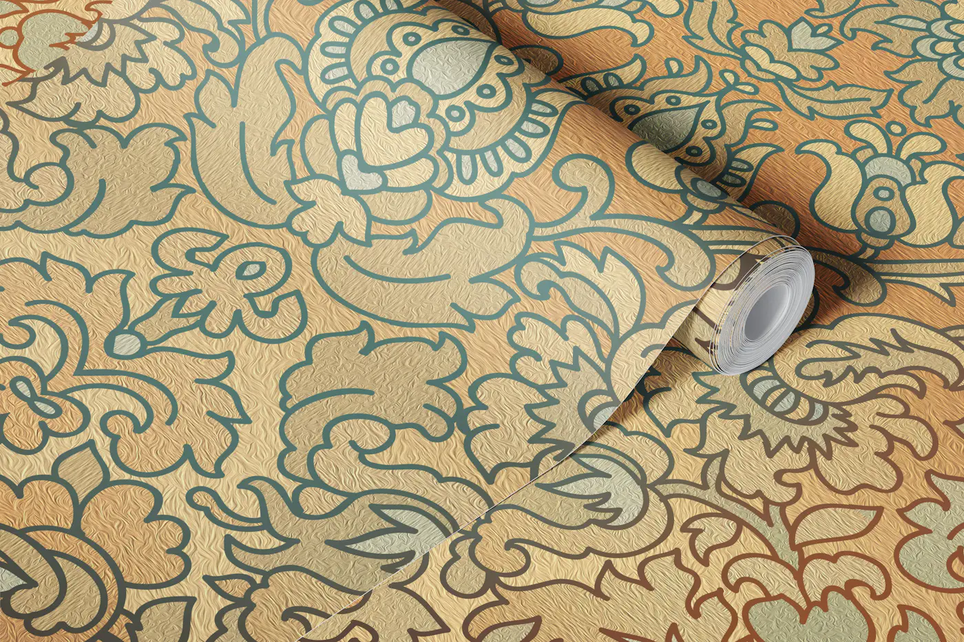 Vintage Damask Floral Tapestry wallpaper roll