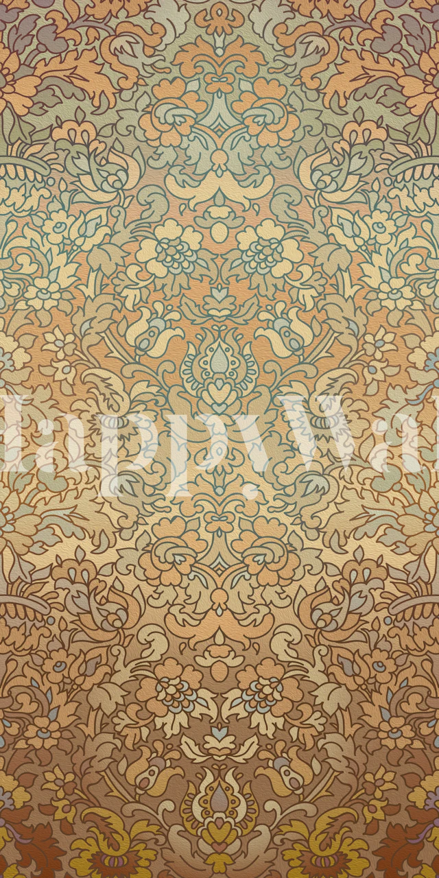 Vintage Damask Floral Tapestry wallpaper in a room
