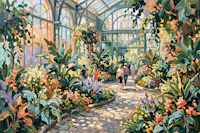 Tropical Greenhouse Garden Walk tapeta