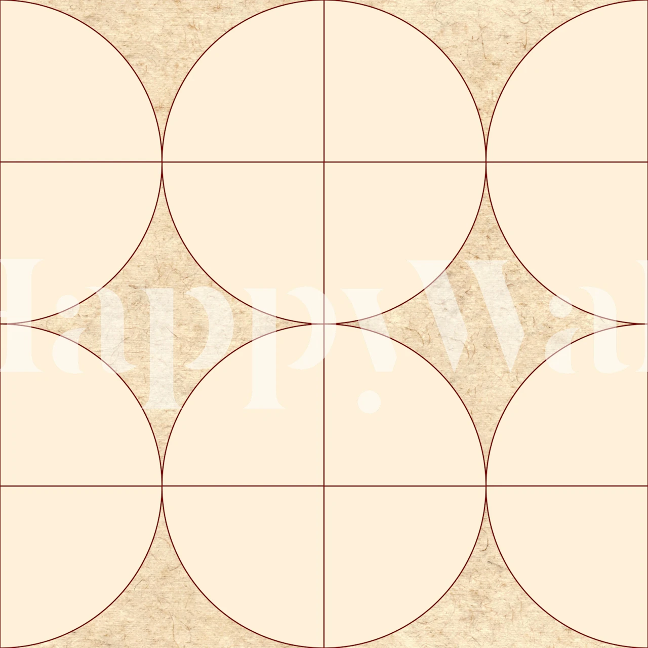 Tapeta Neutral Geometric Circles w pokoju