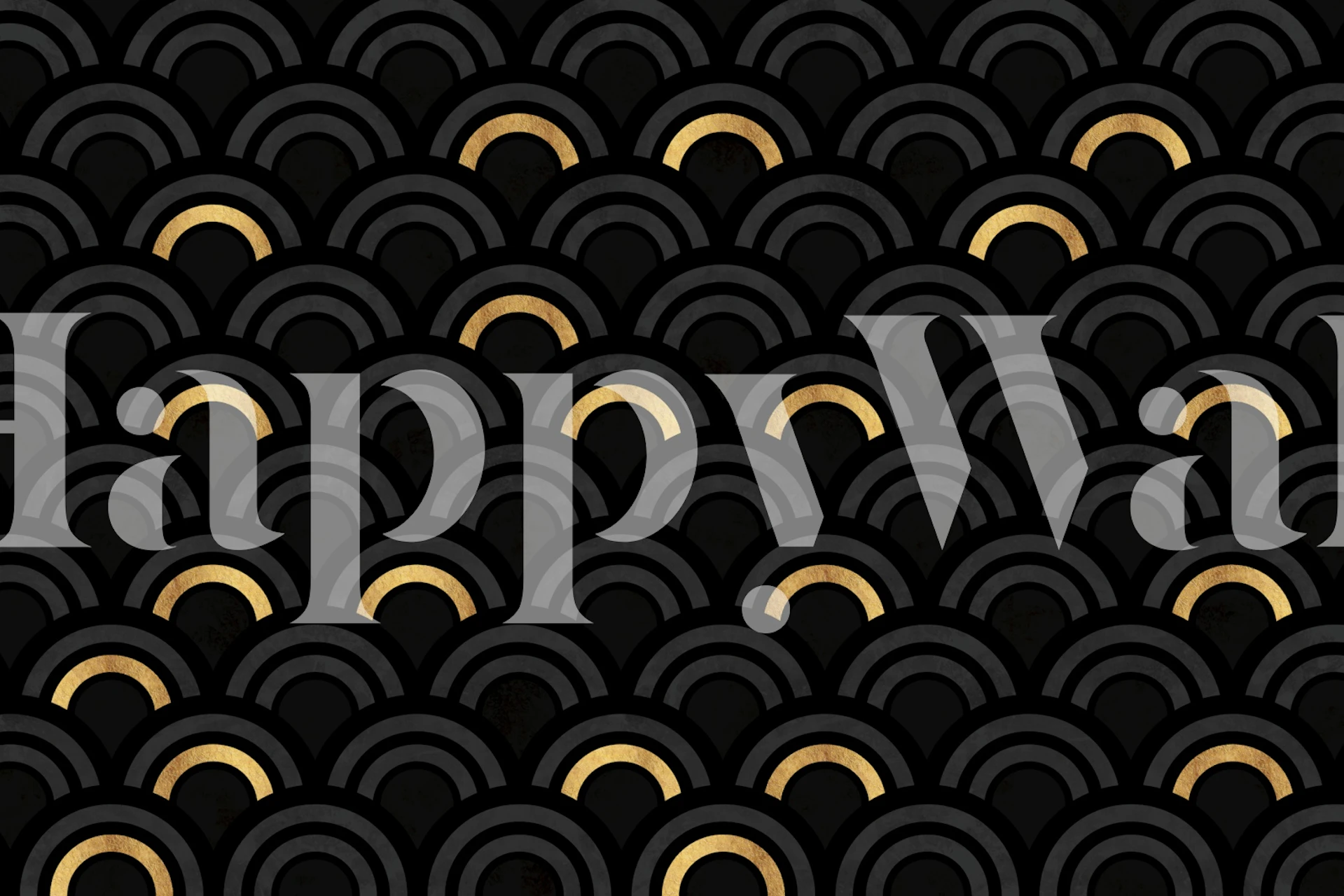 Charcoal Art Deco Arch wallpaper in a room