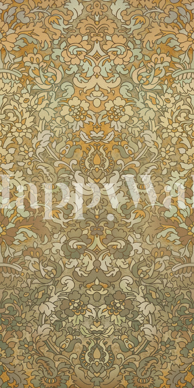 Antique Botanical Tapestry tapet i et rum