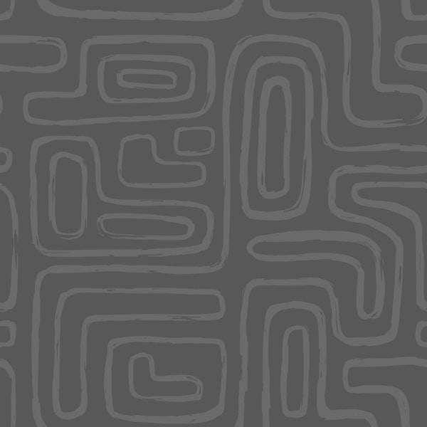 Modern Abstract Maze Gray Pattern L