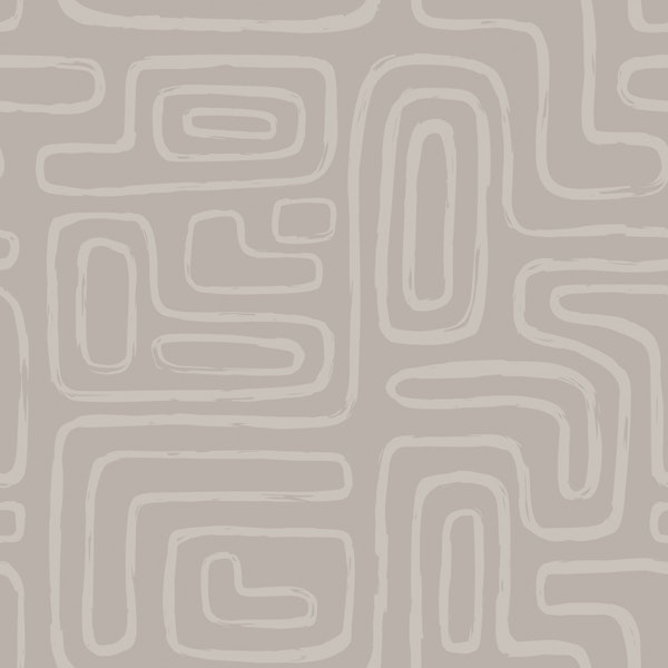 Mid Century Maze Motif Pattern L