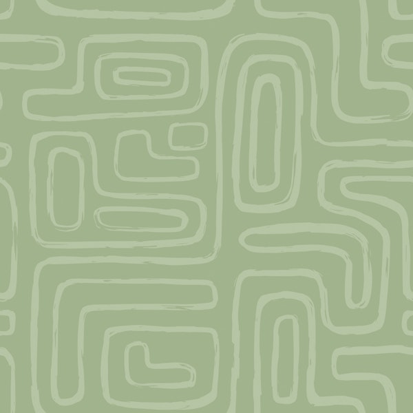 Organic Geometric Sage Lines Pattern L