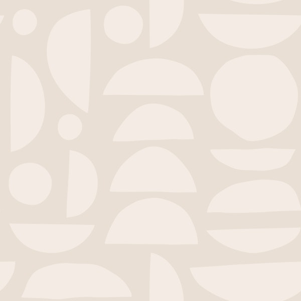 Mid Century Geometric Beige Pattern L