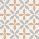 Blue and peachy Minimal Folk Flower Shapes