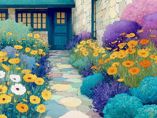 Cottage Garden Stone Path