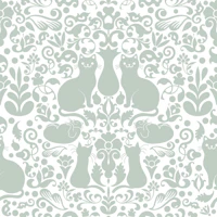 Otomi Catsravaganza - Seafoam wallpaper