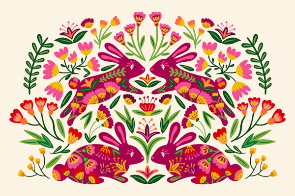 Otomi Rabbits & Flowers