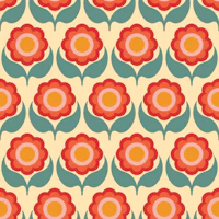 70s Fun Flowers - Bright papiers peint