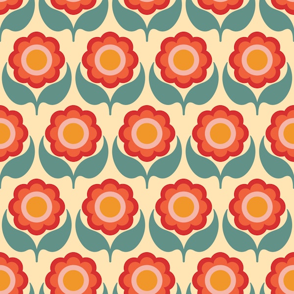 70s Fun Flowers - Bright
