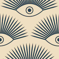 Art Deco Eye - Teal papel pintado