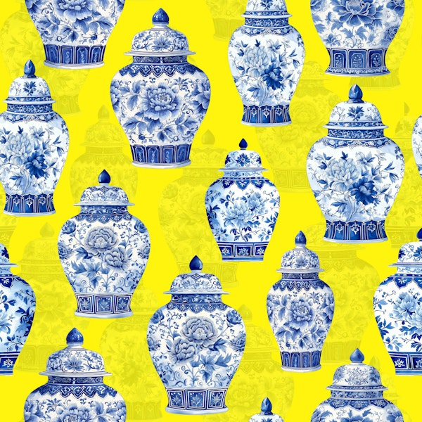Chinoiserie Porcelain Jars Citrus